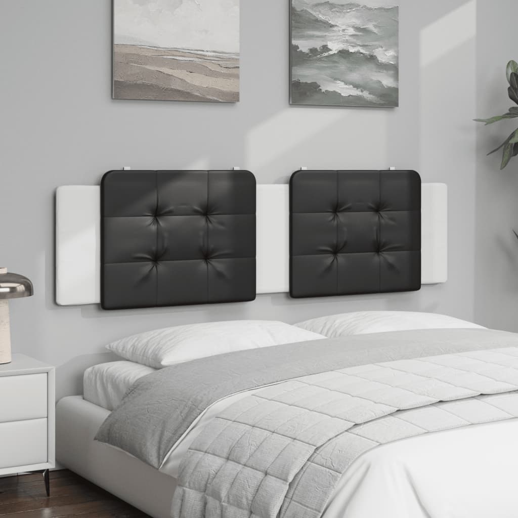 Almofadão de cabeceira zadar 180 cm couro artificial preto e branco