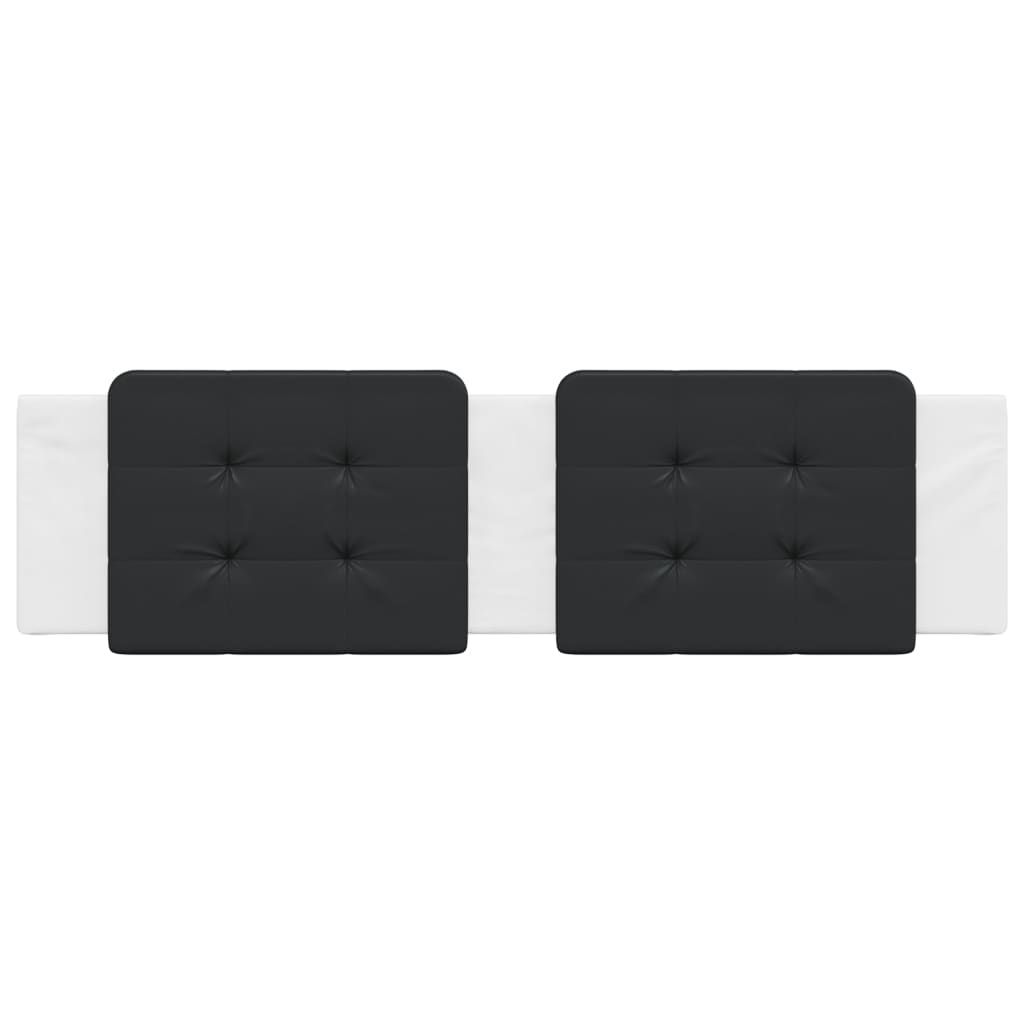 Almofadão de cabeceira zadar 180 cm couro artificial preto e branco