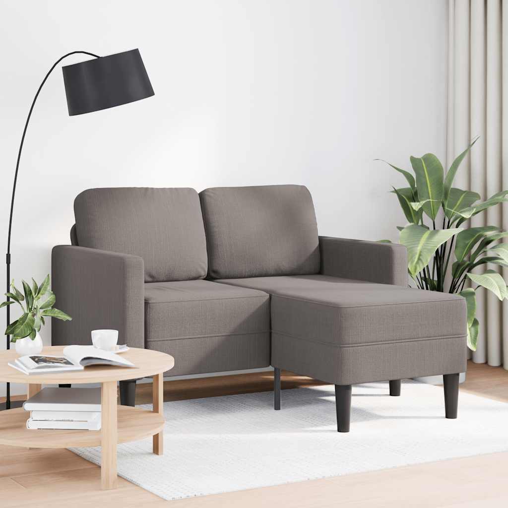 Sofá 2 lugares c/ chaise em l 125cm tecido cinzento-acastanhado