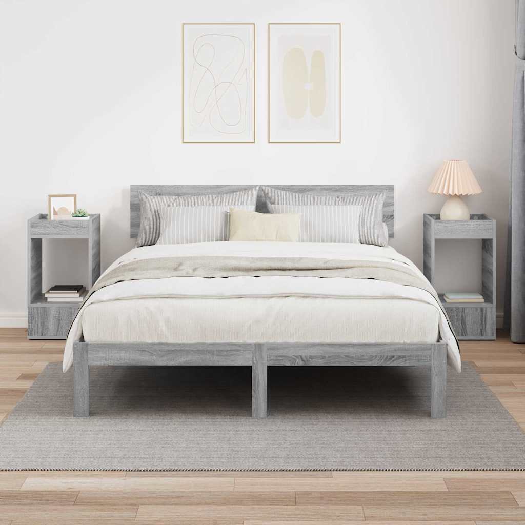 Mesa de apoio 2 unid. cinza sonoma 30 x 30 x 56 cm