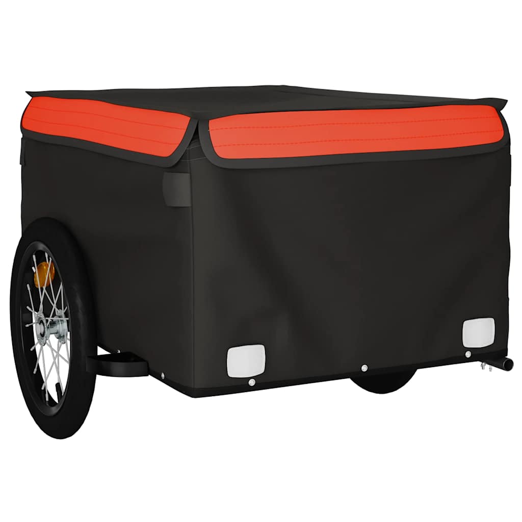 Reboque para bicicleta 45 kg ferro preto e laranja