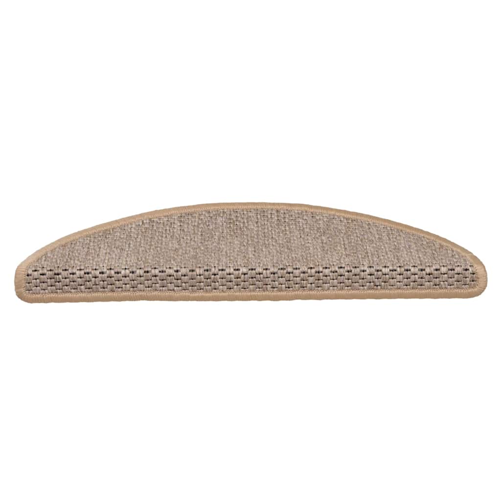 Tapetes escada adesivos aspeto sisal 15pcs 56x17x3cm bege-claro