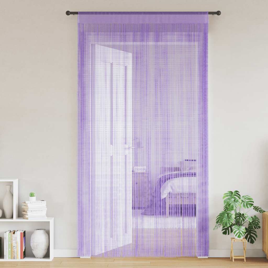 Cortinas de fios 2 pcs 140x250 cm roxo