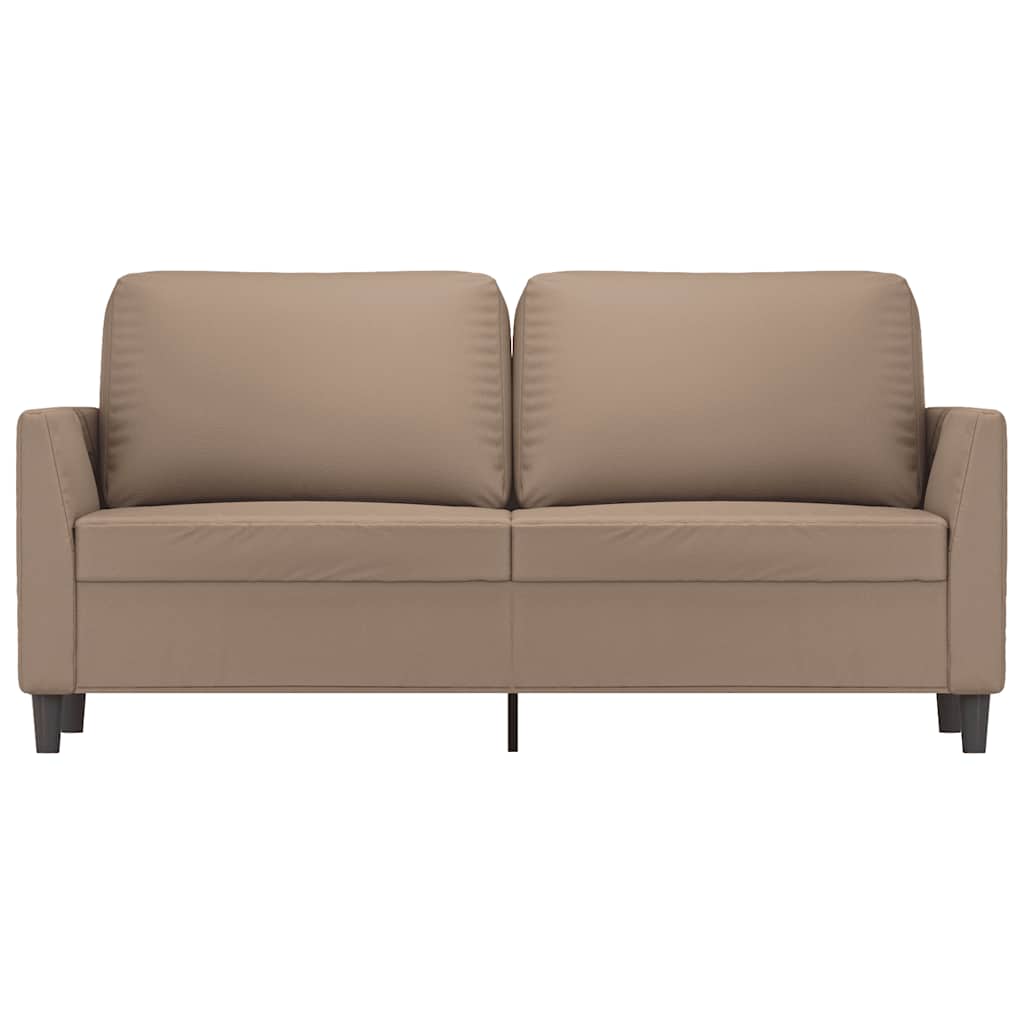 Sofá de 2 lugares 140 cm couro artificial cor cappuccino