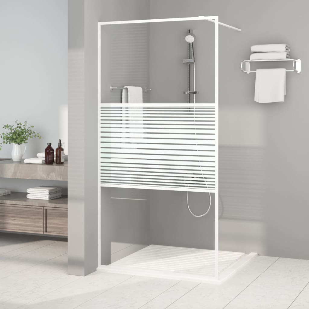 Divisória de chuveiro branco 100x195 cm vidro esg transparente