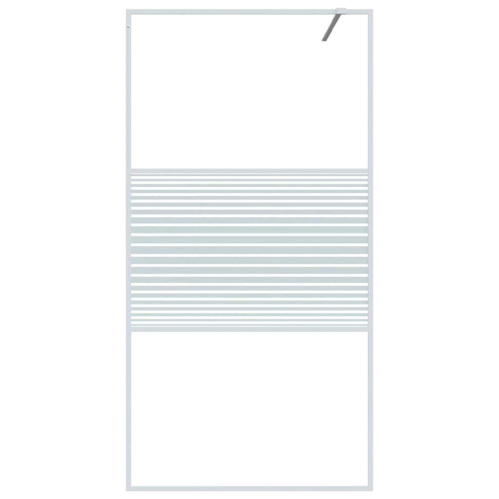 Divisória de chuveiro branco 100x195 cm vidro esg transparente