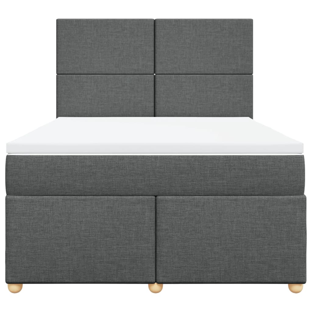 Cama com molas/colchão 140x200 cm tecido cinzento-escuro