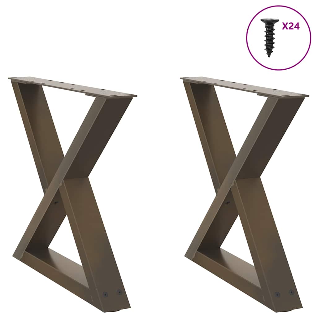 Pés para mesa de centro 2 peças aço natural 60x(42-43,3) cm aço