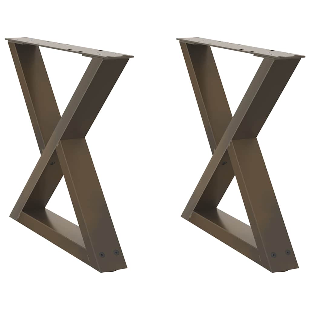 Pés para mesa de centro 2 peças aço natural 60x(42-43,3) cm aço