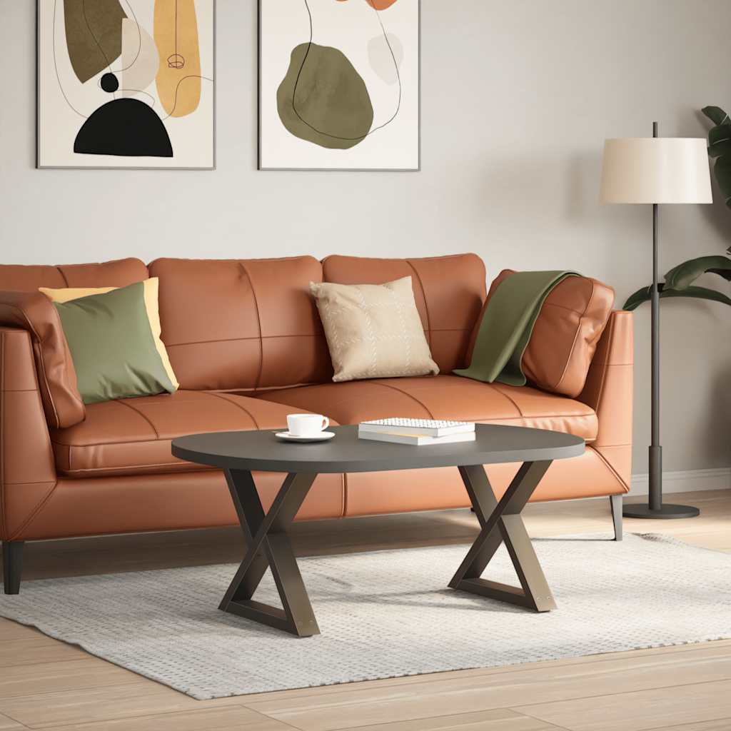Pés para mesa de centro 2 peças aço natural 60x(42-43,3) cm aço
