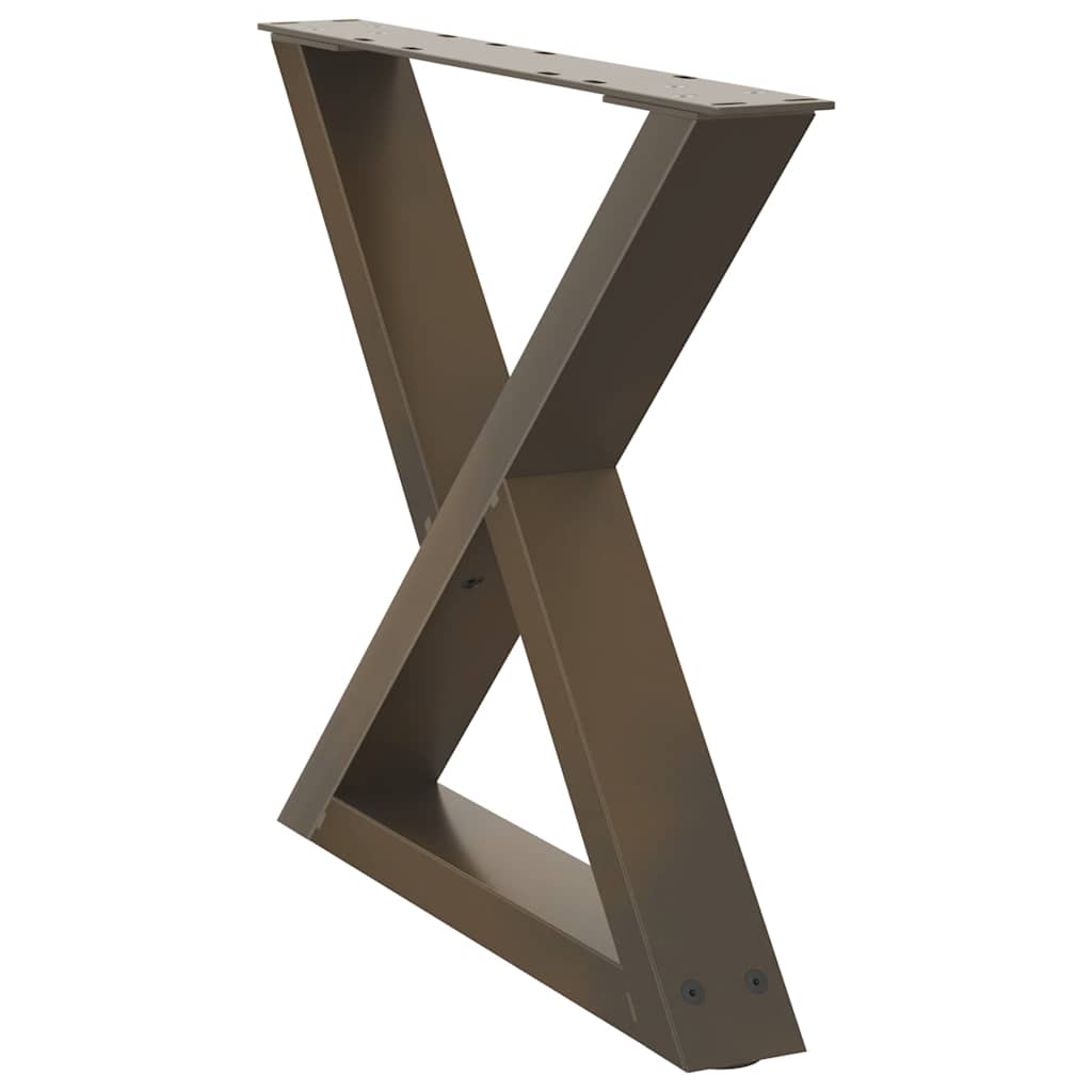 Pés para mesa de centro 2 peças aço natural 60x(42-43,3) cm aço