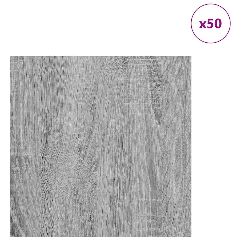 Painéis de decoração 50 unid. cinza sonoma 30 x 30 x 0,27 cm