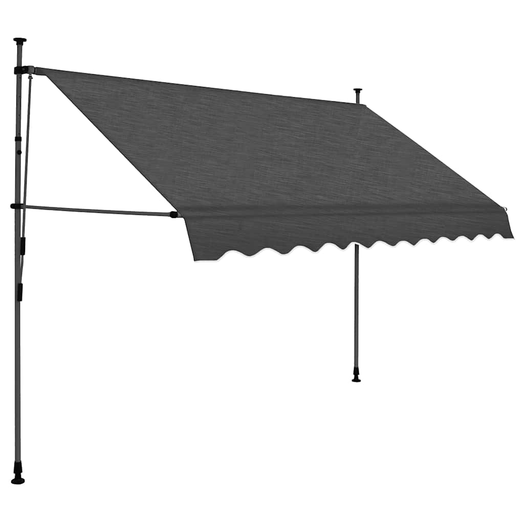 Toldo retrátil manual com LED 250 cm antracite