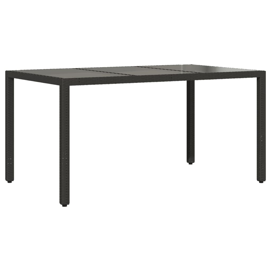 5 Pcs conjunto jantar jardim c/ almofadões vime PE/vidro preto