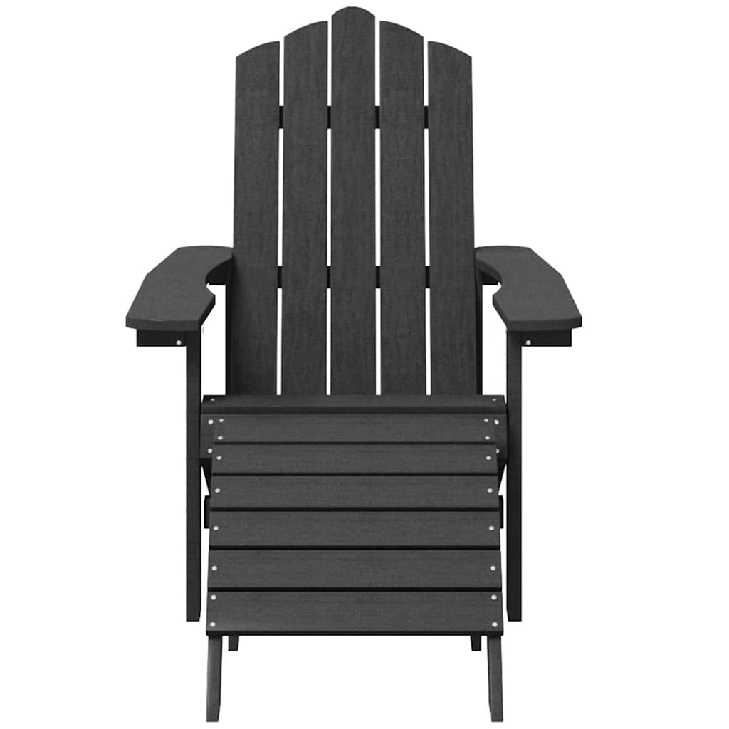 Cadeira jardim adirondack c/ apoio de pés/mesa pead antracite