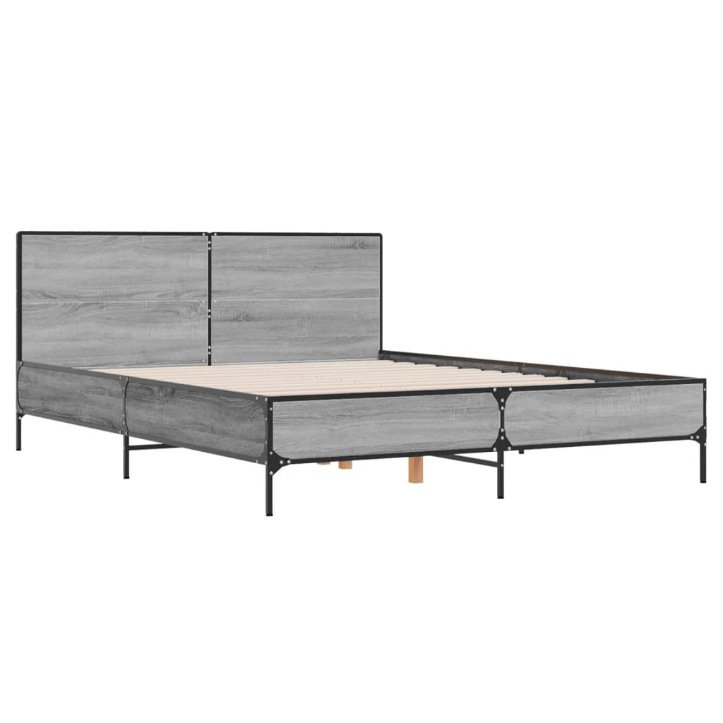 Estrutura de cama 160x200 cm derivados de madeira/metal