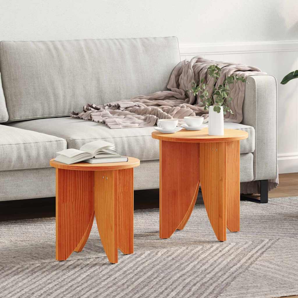 Mesa de centro 2 unid. marrom cera 41,5 x 41,5 x 44 cm