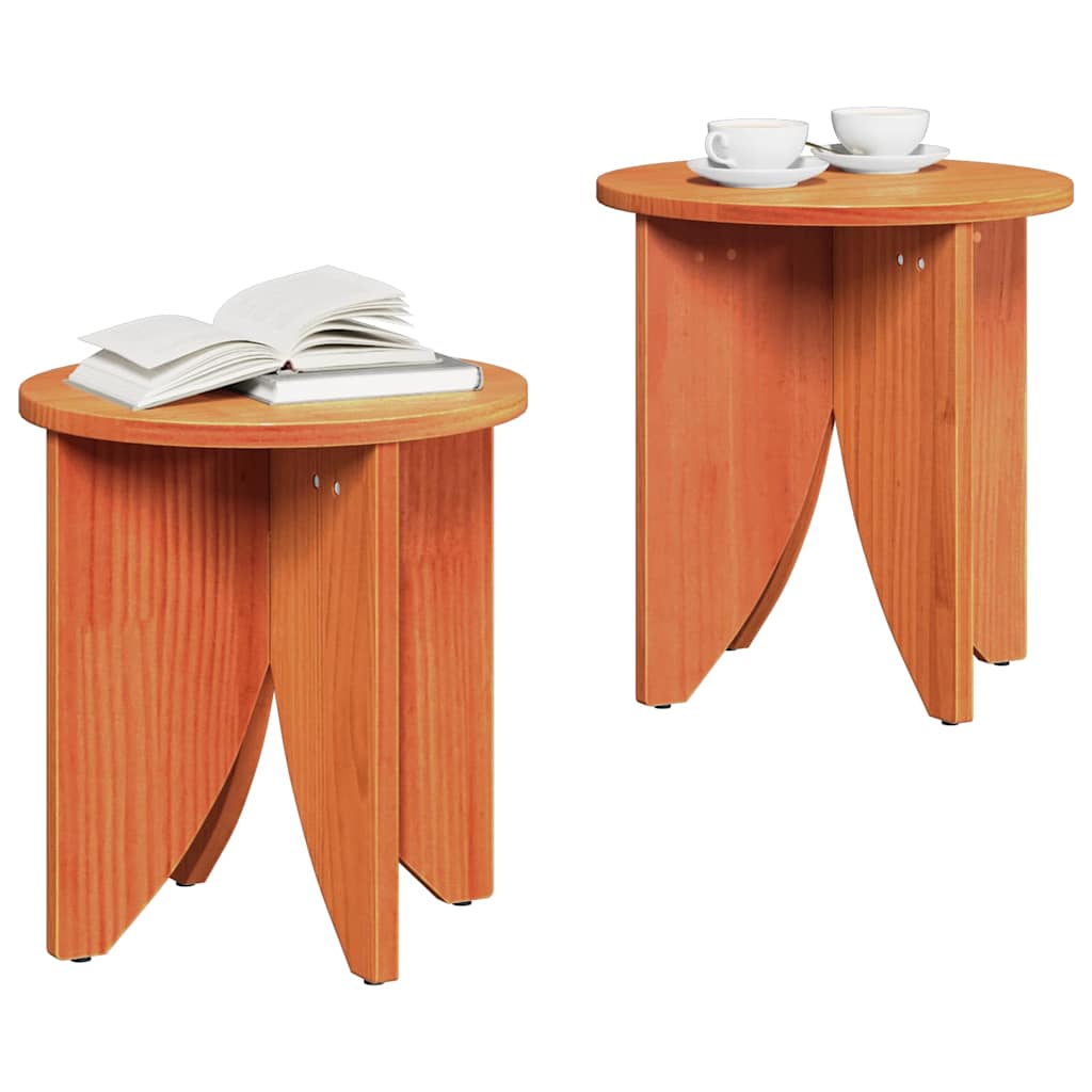 Mesa de centro 2 unid. marrom cera 41,5 x 41,5 x 44 cm