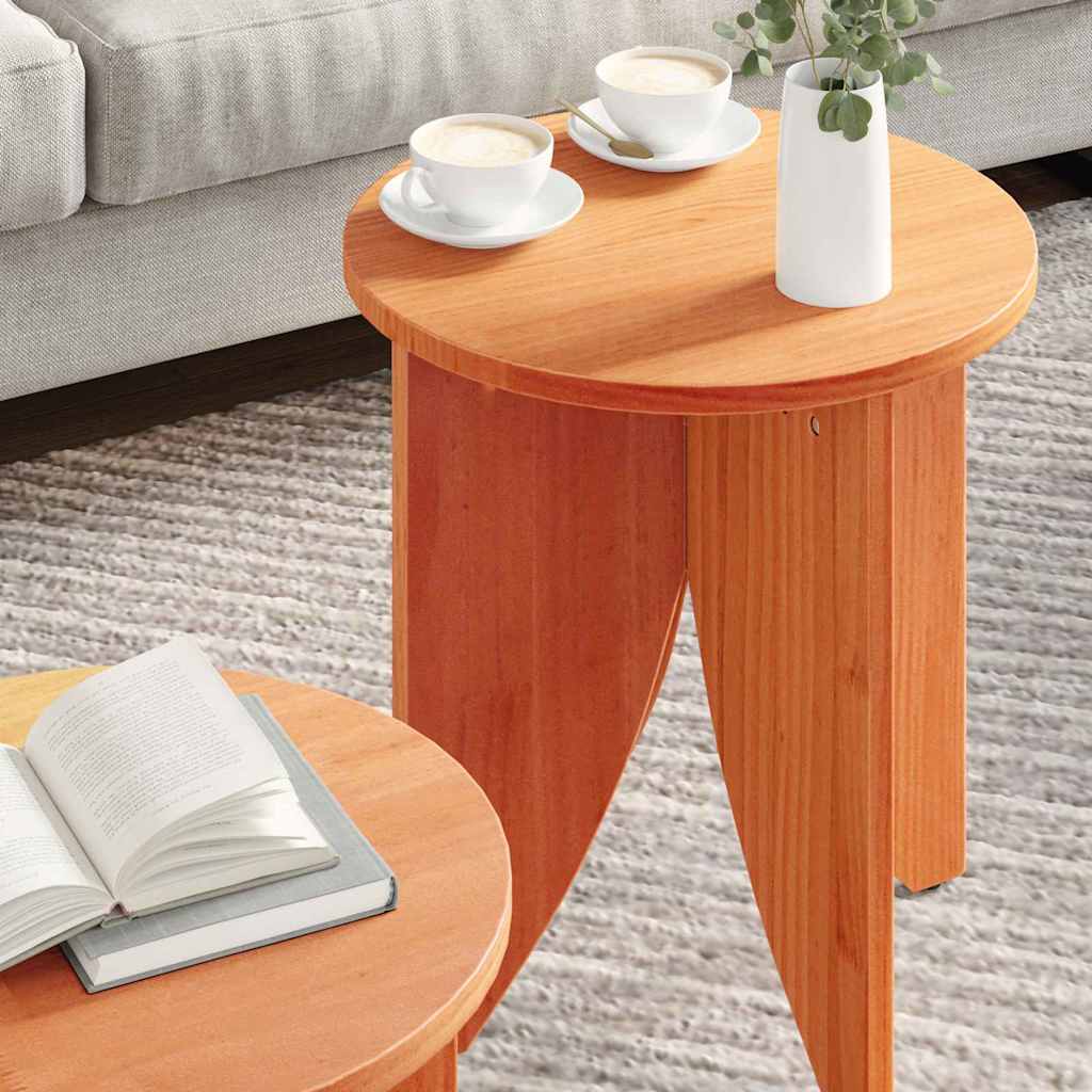 Mesa de centro 2 unid. marrom cera 41,5 x 41,5 x 44 cm