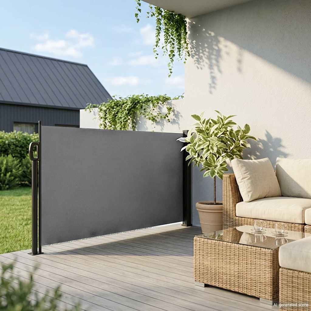 Toldo lateral retrátil antracite 100x500 cm