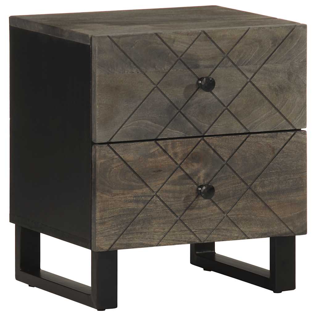 Mesas de cabeceira 2 pcs 40x33x46 cm mangueira maciça preto