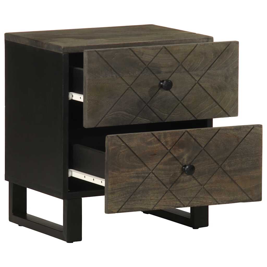 Mesas de cabeceira 2 pcs 40x33x46 cm mangueira maciça preto