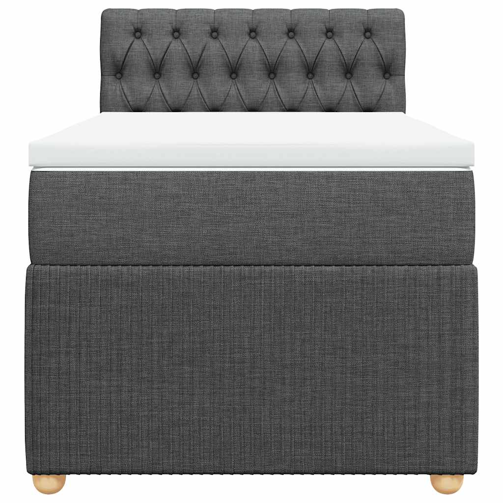 Cama com molas/colchão 90x190 cm tecido cinza-escuro