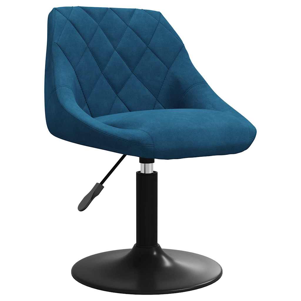 Cadeiras de jantar giratórias 6 pcs veludo azul