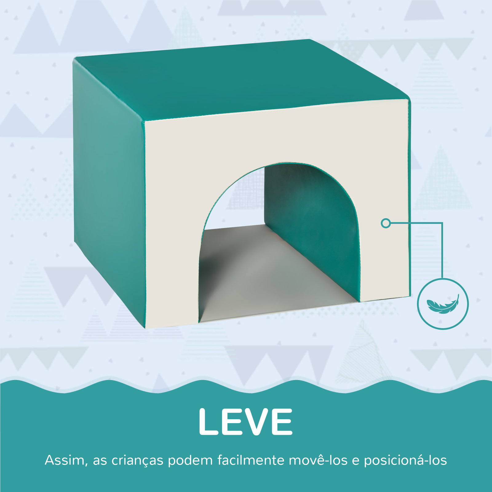 Conjunto de 4 Blocos de Espuma para Crianças de 1-3 Anos Figuras de Construção Brinquedo de Aprendizagem Infantil Estofado em PU