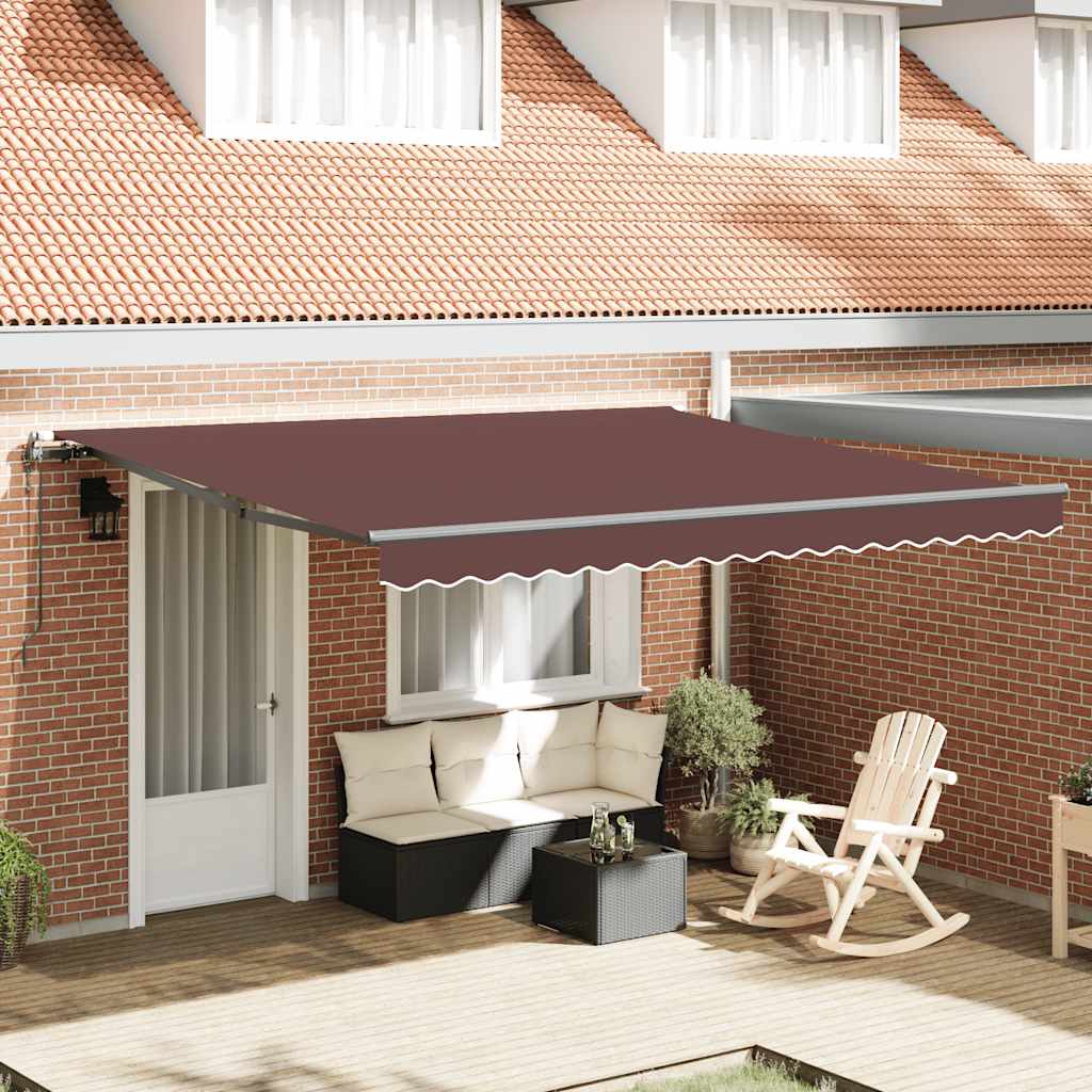 Toldo retrátil automático 400x300 cm castanho