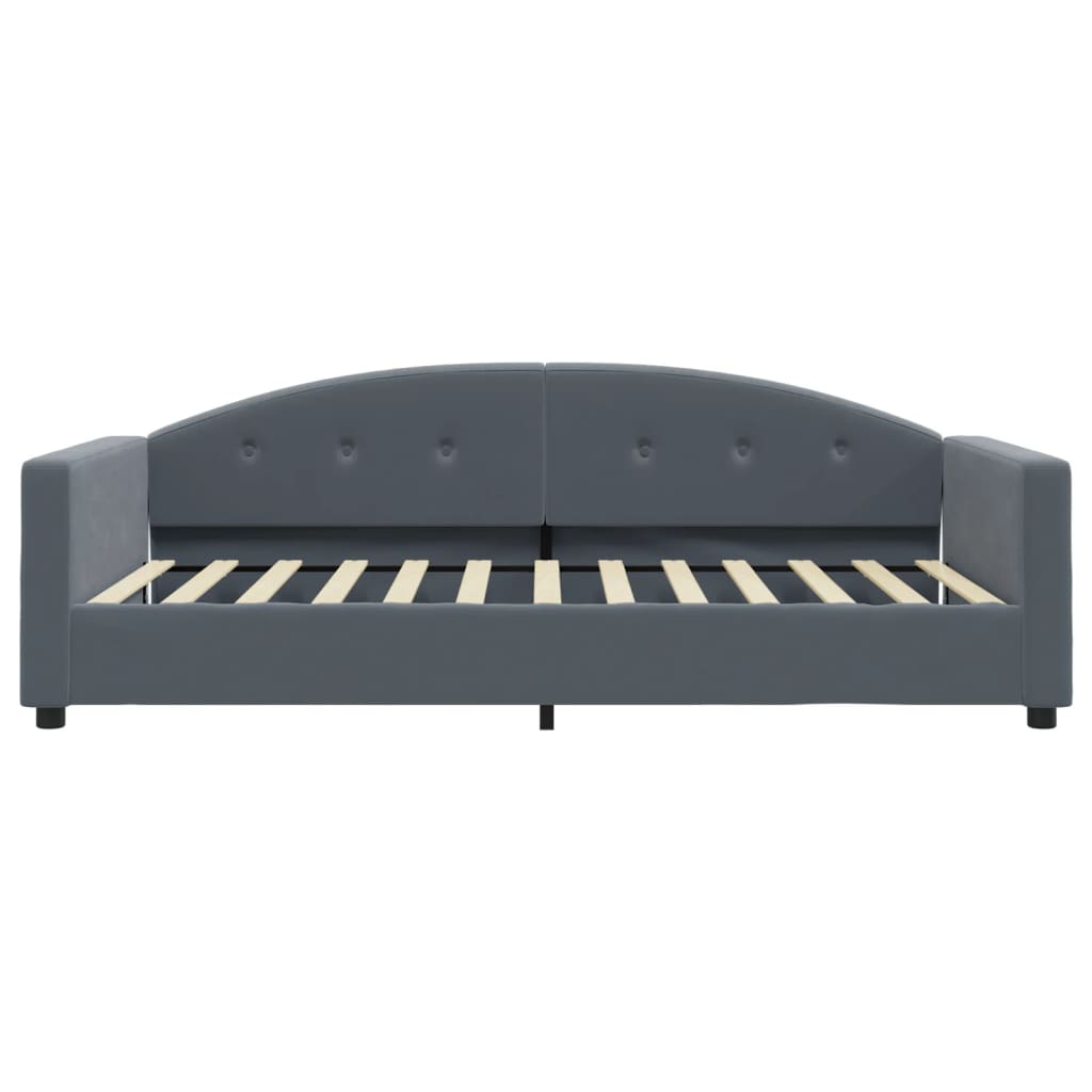 Sofá-cama 100x200 cm veludo cinzento-escuro