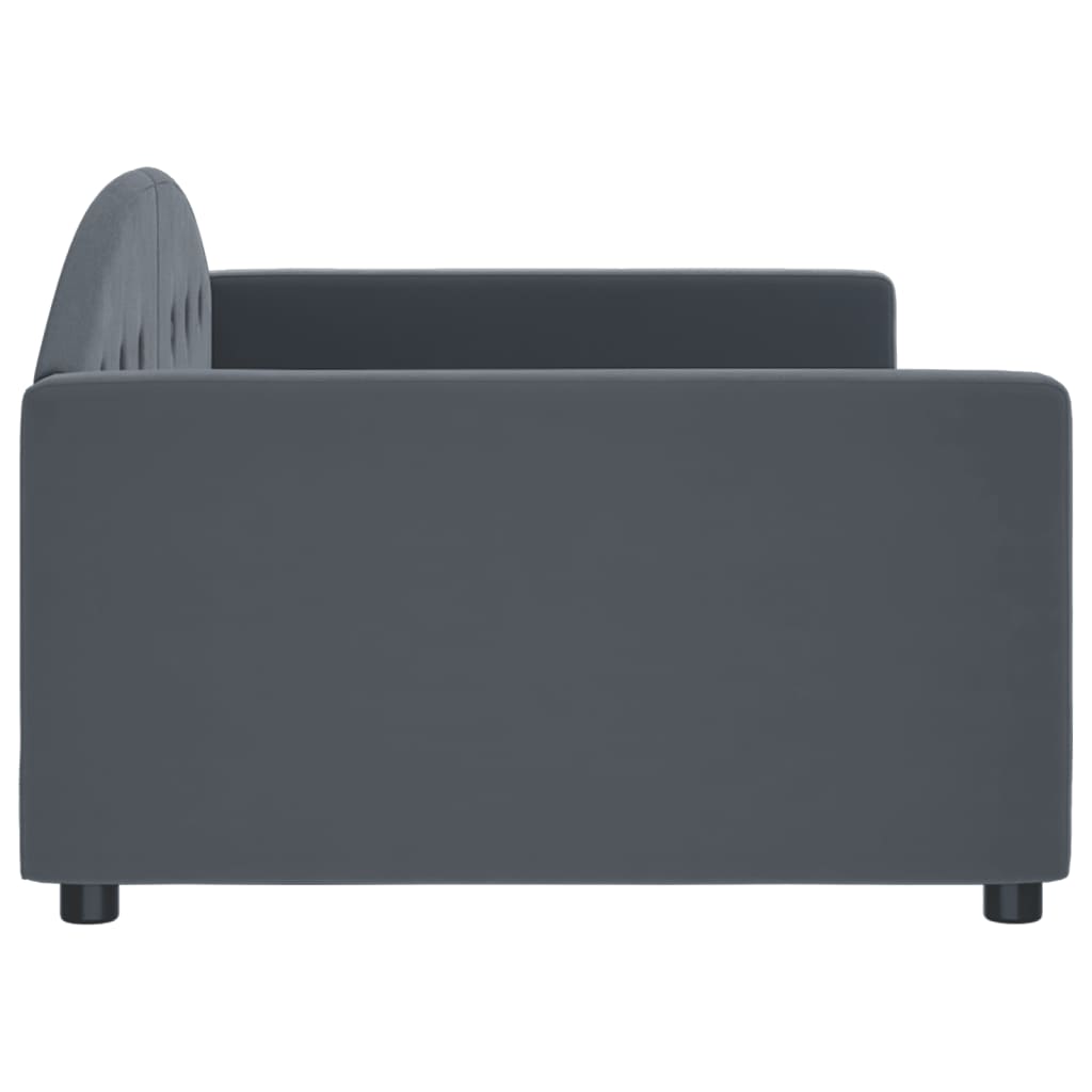 Sofá-cama 100x200 cm veludo cinzento-escuro