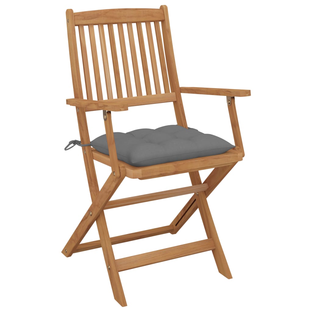 Cadeiras de jardim dobráveis c/ almofadões 6 pcs acácia maciça