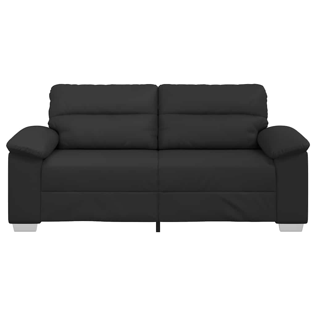 Sofá de 2 lugares preto 180x81x84 cm couro sintético