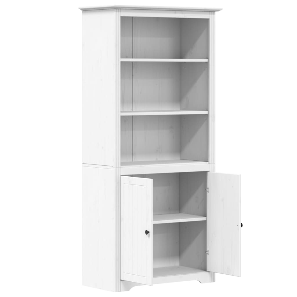 Estante bodo 82x40x173 cm madeira de pinho maciça branco