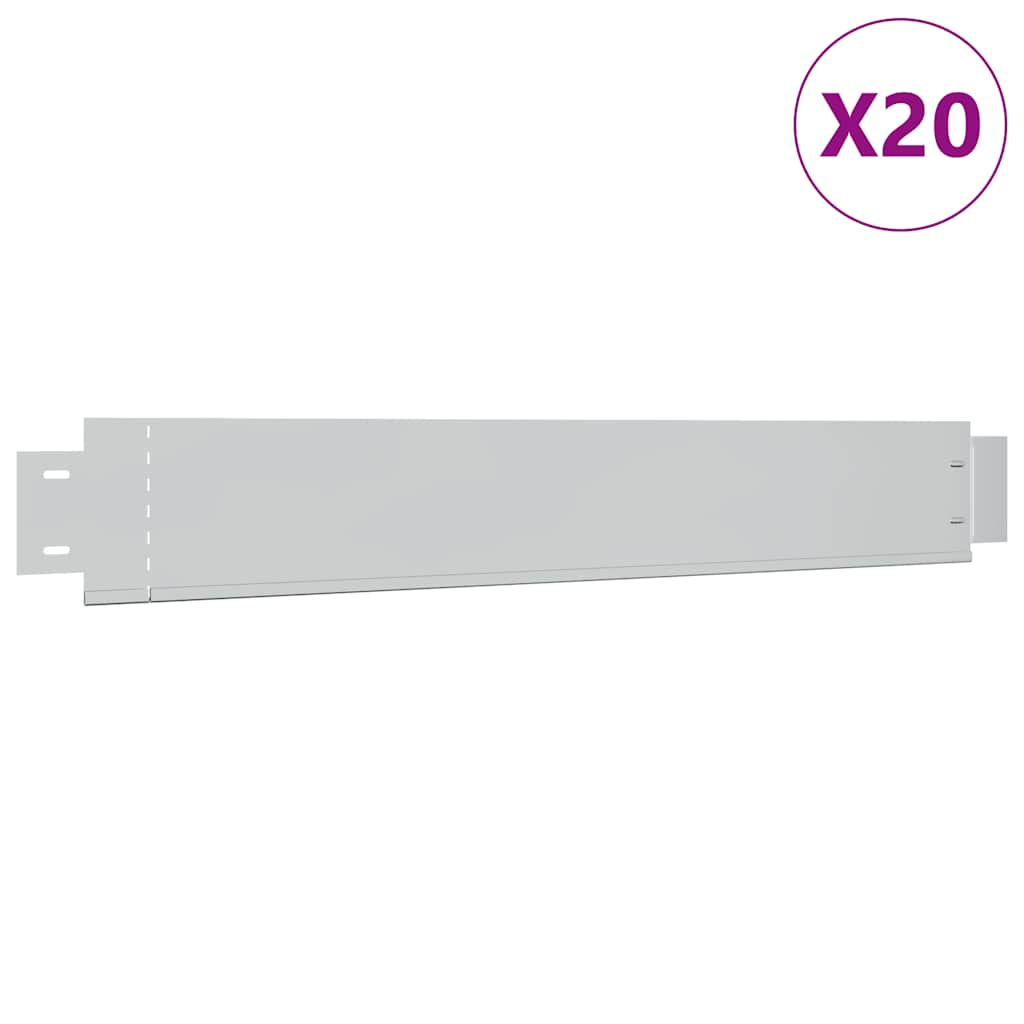 Conjunto 20 painéis vedação relvado 100 x 14 cm aço galvanizado