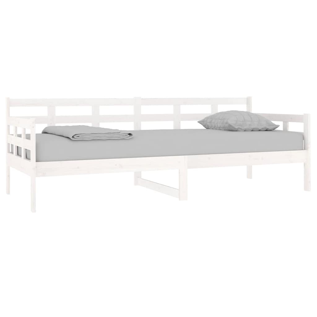Sofá-cama 80x200 cm madeira de pinho maciça branco