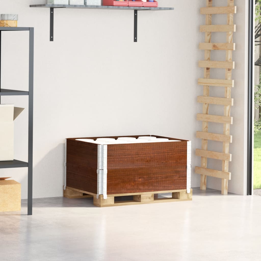 Colares p/ paletes 2 pcs 80x60 cm madeira pinho maciça castanho