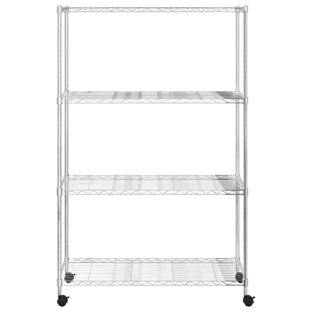 Unidade de 4 prateleiras com rodas 90x35x142 cm 200 kg cromado