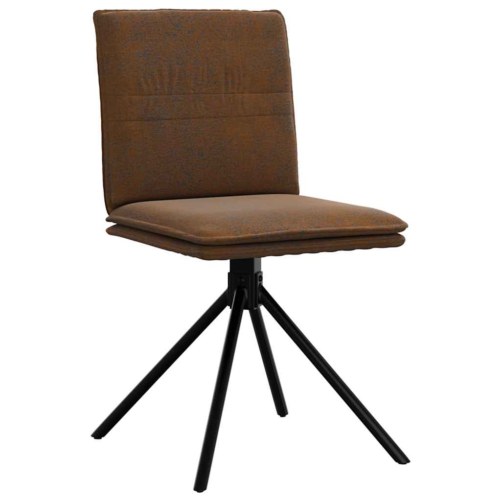 Cadeira de jantar brown faux suede leather