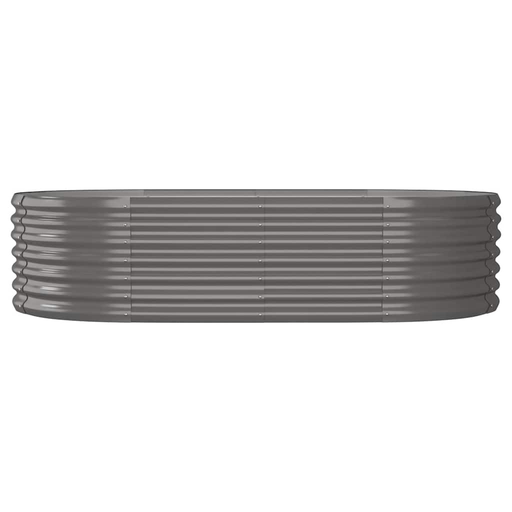 Canteiro elevado jardim 152x80x36cm aço galvanizado cinzento
