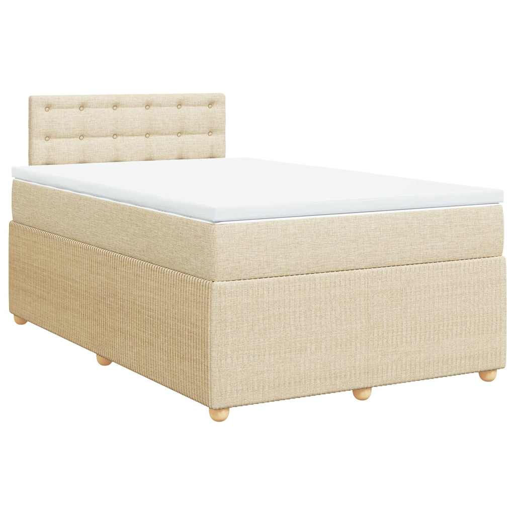 Cama com molas/colchão 120x200 cm tecido cor creme
