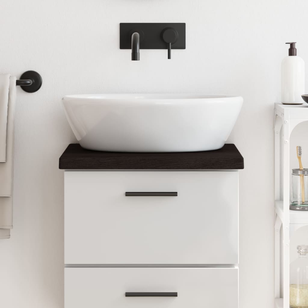 Bancada p/ wc 40x30x(2-4)cm madeira tratada maciça castanho