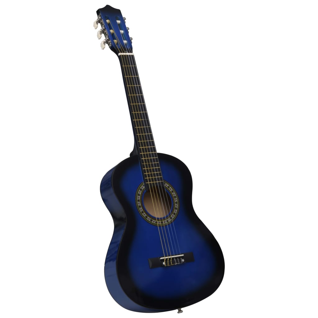 Guitarra clássica iniciantes/crianças com saco 1/2 34" azul