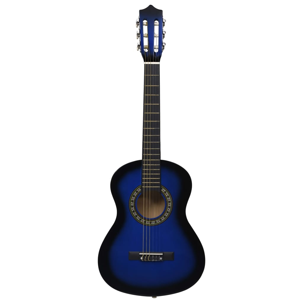 Guitarra clássica iniciantes/crianças com saco 1/2 34" azul