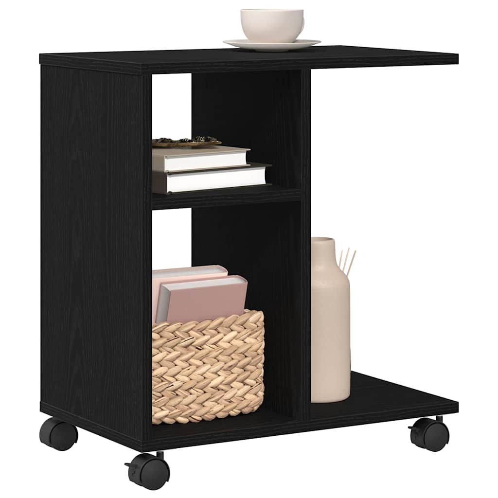 Mesa lateral carvalho preto 50 x 30 x 55 cm