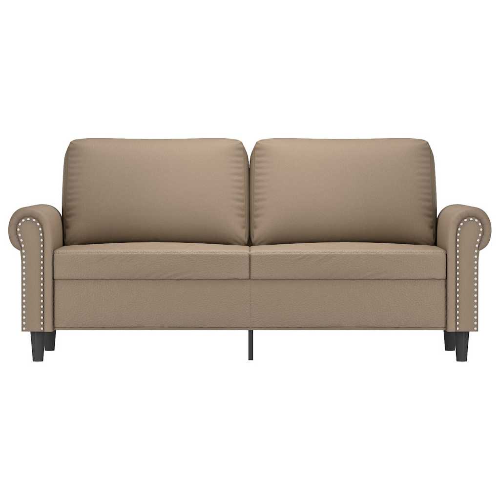 Sofá de 2 lugares 140 cm couro artificial cor cappuccino