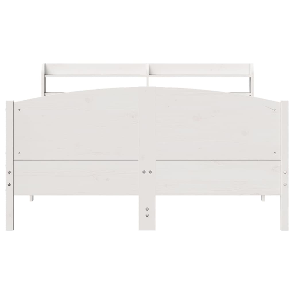 Cama sem colchão 135x190 cm madeira de pinho maciça branco