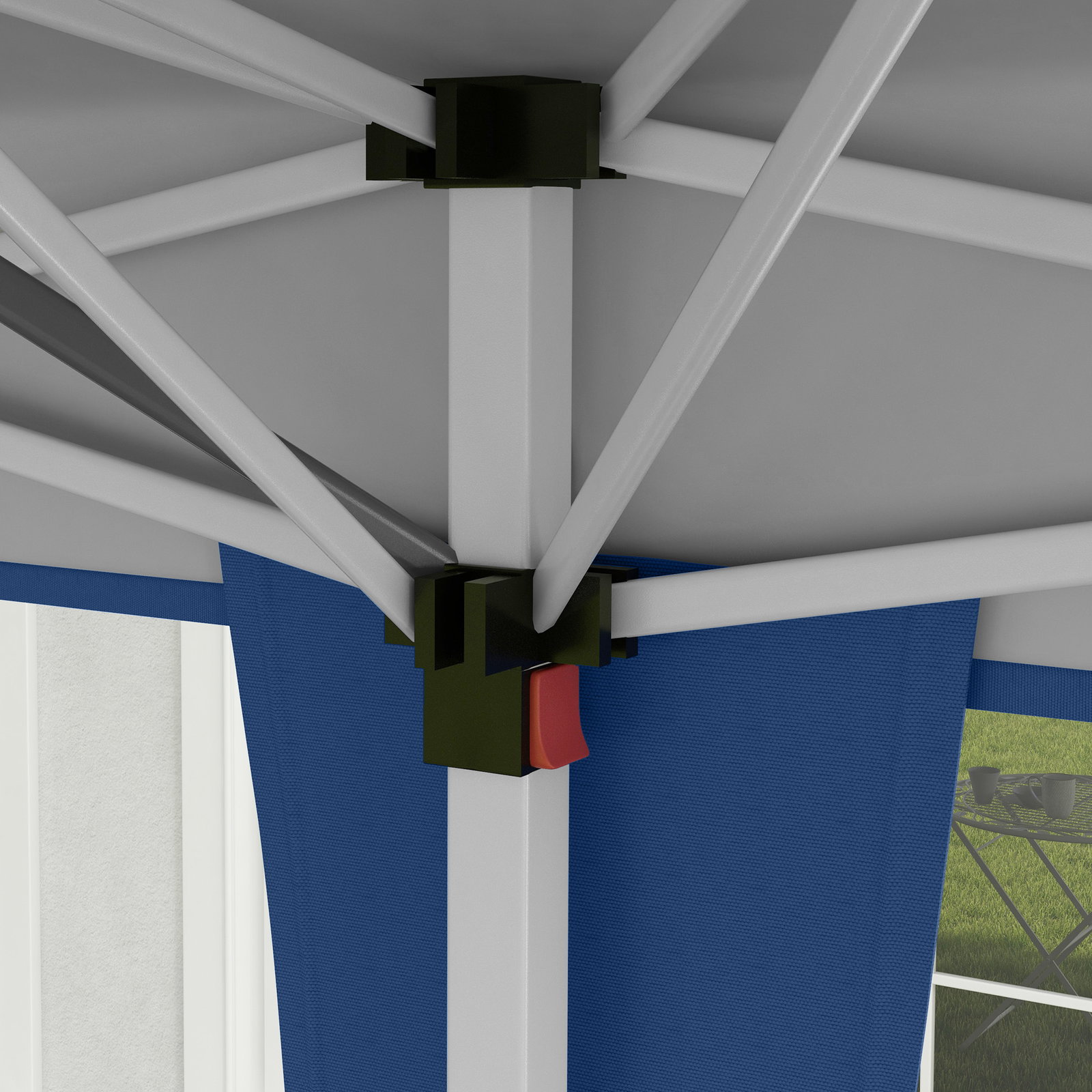 Tenda dobrável 6x3 tenda de jardim portátil com bolsa de transporte tecido oxford para exterior festas acampamento azul