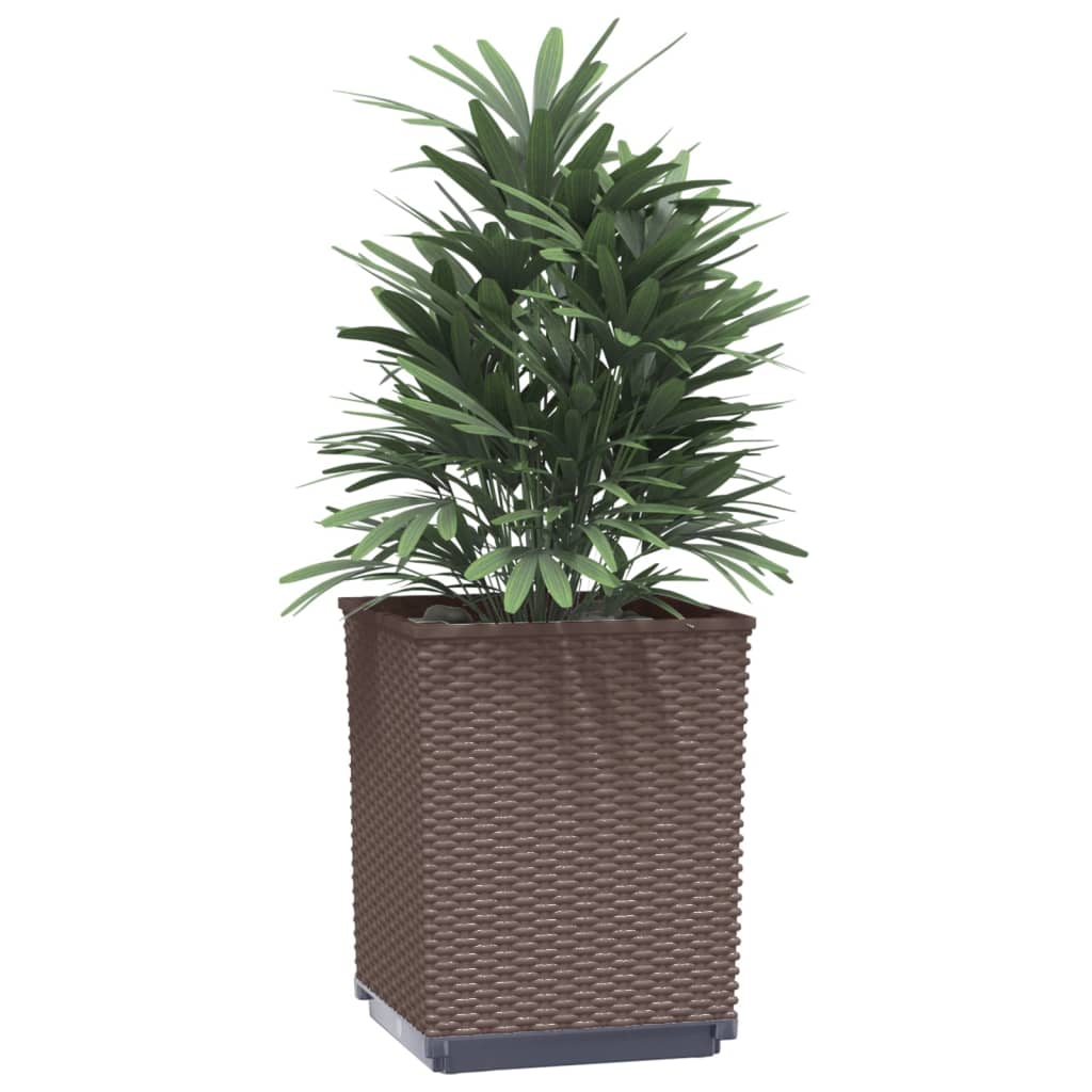 Vasos/floreiras 4 pcs 30x30x37 cm polipropileno castanho